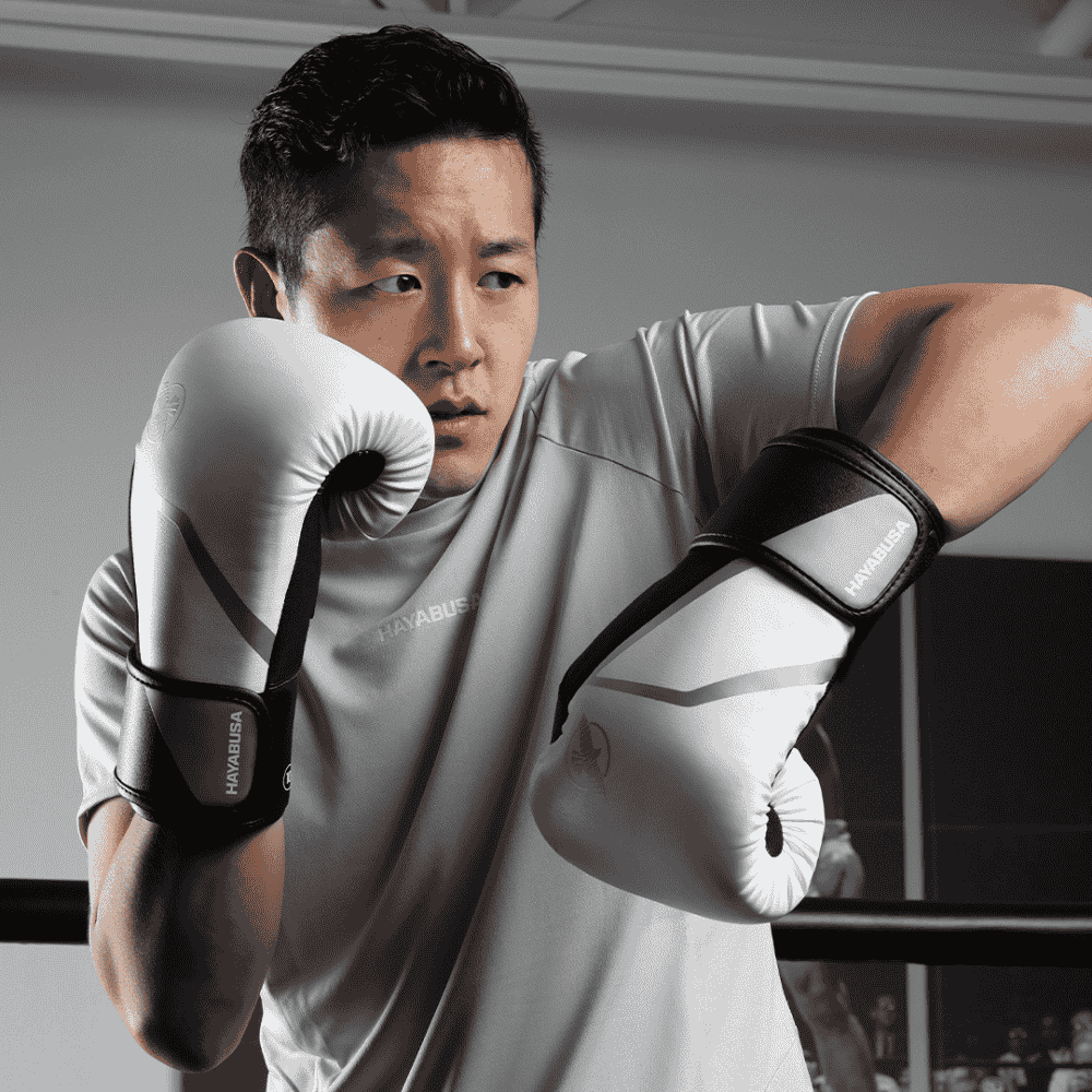 Hayabusa E1 Boxing Gloves White/Silver - Image 4
