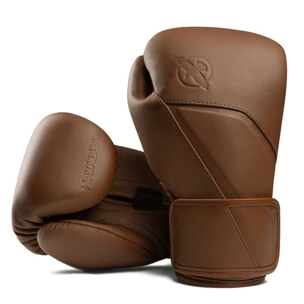 Hayabusa E1 Leather Boxing Gloves Brown - Image 2