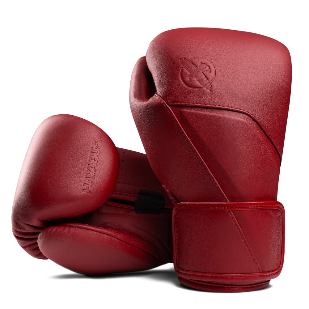 Hayabusa E1 Leather Boxing Gloves Red - Image 2