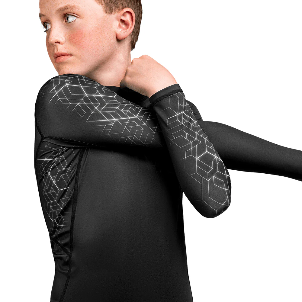 Hayabusa Geo Youth Long Sleeve Rashguard Grey - Image 2