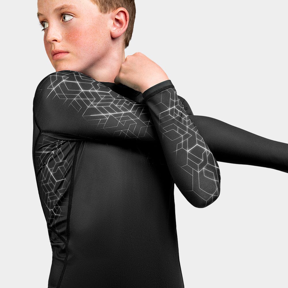 Hayabusa Geo Youth Long Sleeve Rashguard Grey - Image 6
