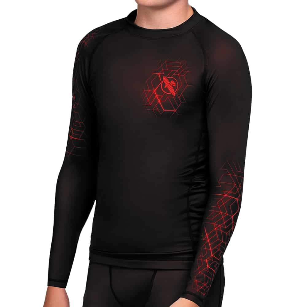 Hayabusa Geo Youth Long Sleeve Rashguard Red