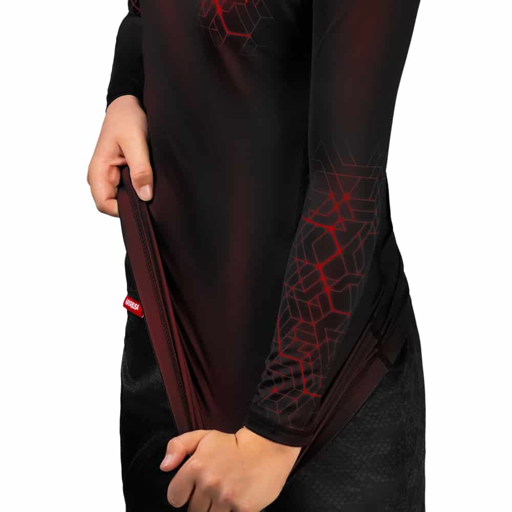 Hayabusa Geo Youth Long Sleeve Rashguard Red - Image 3