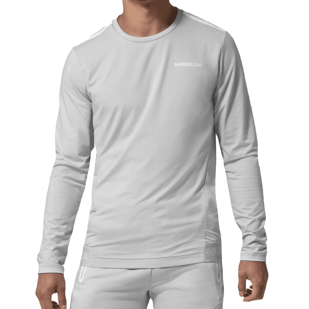 Hayabusa Mens Long Sleeve Training Shirt Light Grey
