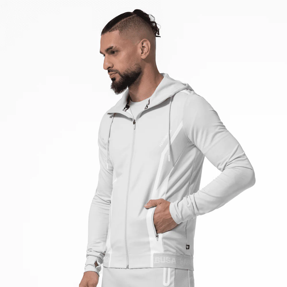 Hayabusa Mens Zip-Up Performance Hoodie Light Grey - Image 5