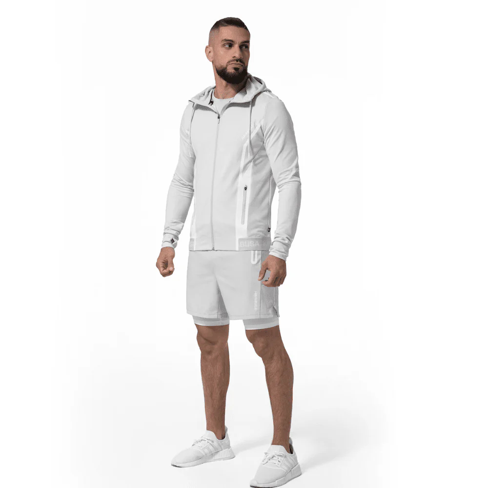 Hayabusa Mens Zip-Up Performance Hoodie Light Grey - Image 6