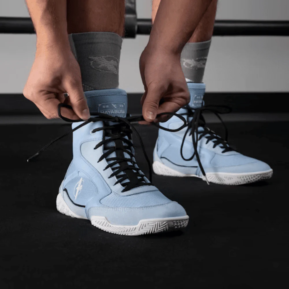 Hayabusa Pro Boxing Shoes Powder Blue - Image 3