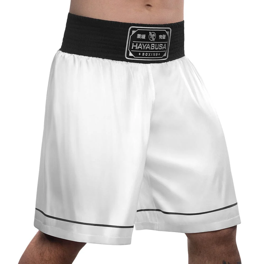 Hayabusa Pro Boxing Shorts White - Image 2