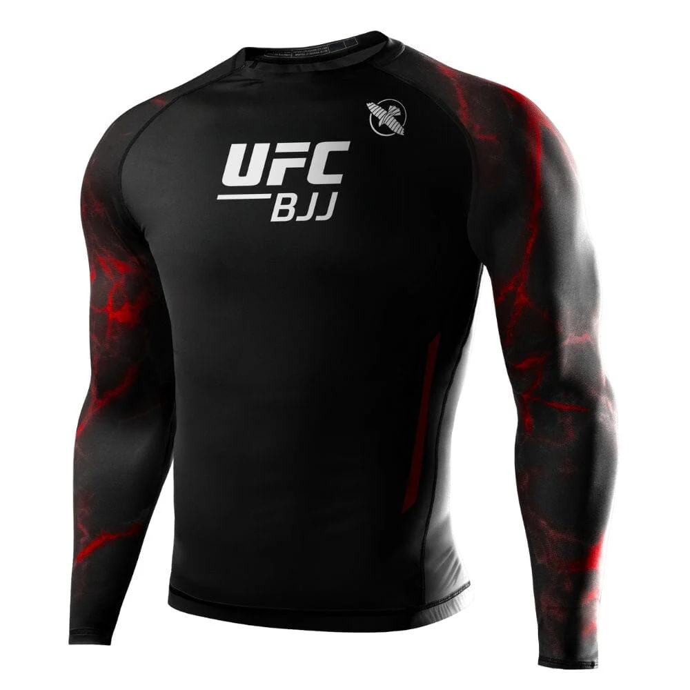 Hayabusa UFC BJJ Long Sleeve Rashguard Black/Red