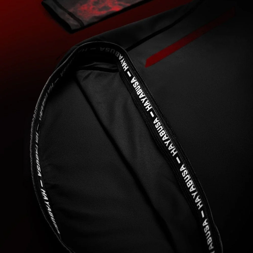Hayabusa UFC BJJ Long Sleeve Rashguard Black/Red - Image 4
