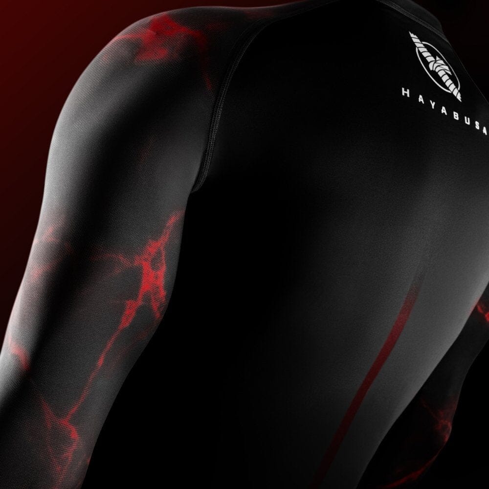 Hayabusa UFC BJJ Long Sleeve Rashguard Black/Red - Image 5