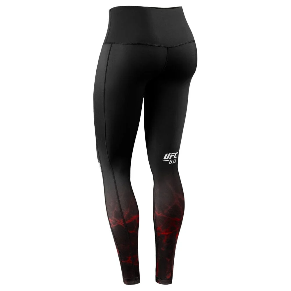 Hayabusa UFC BJJ Womens Leggings Black/Red - Image 2