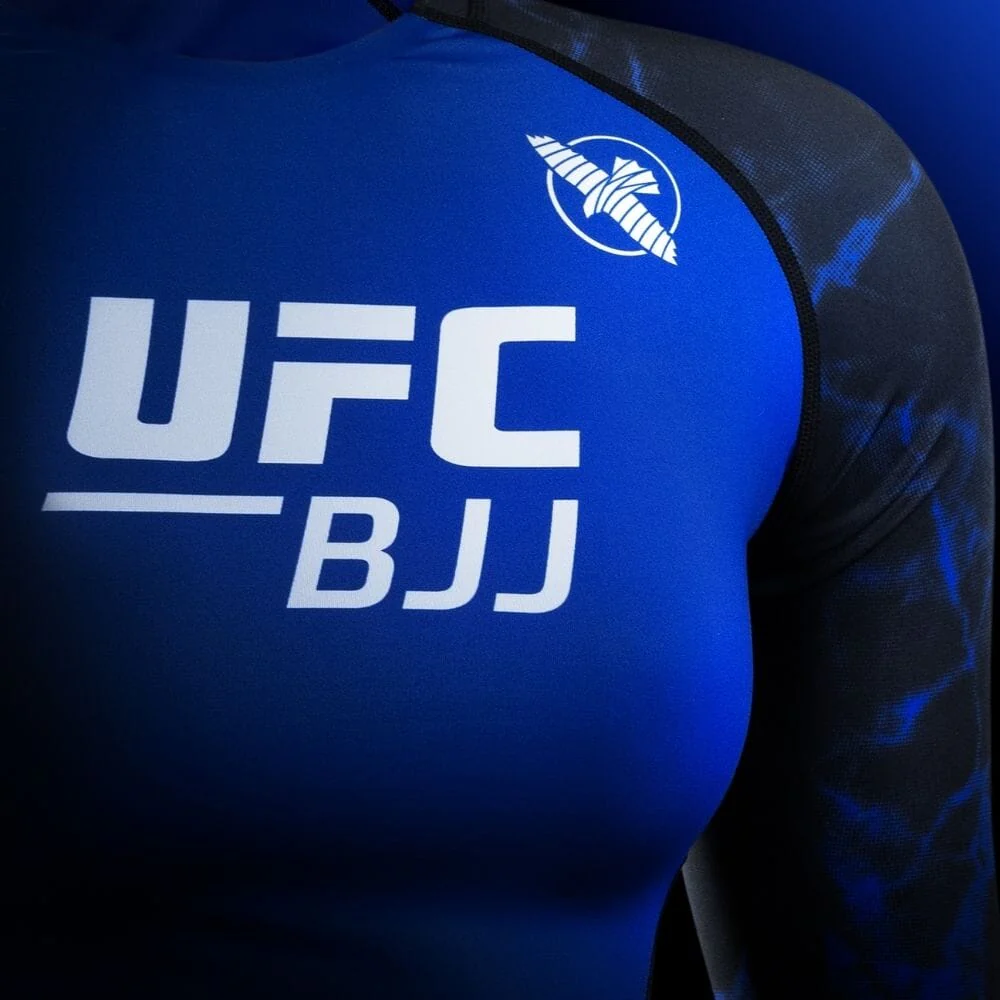 Hayabusa UFC BJJ Womens Long Sleeve Rashguard Black/Blue - Image 4