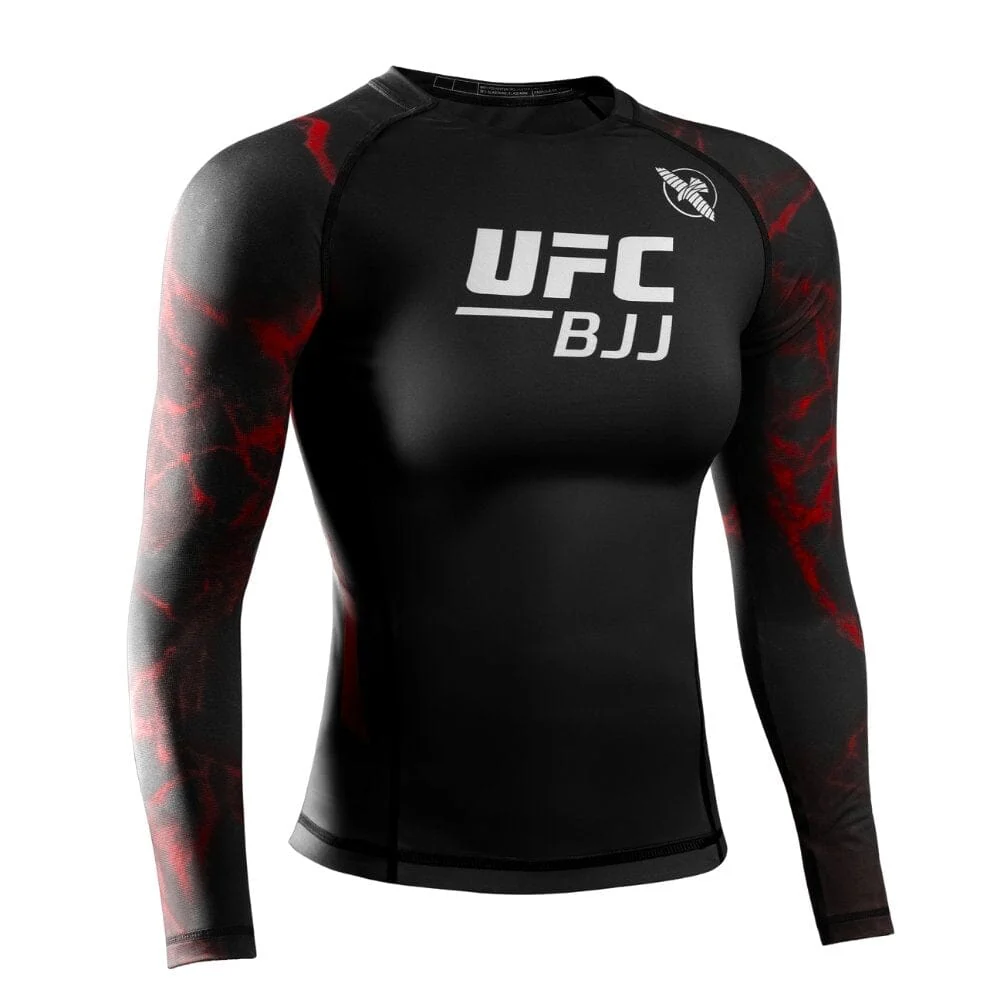Hayabusa UFC BJJ Womens Long Sleeve Rashguard Black/Red - Image 8