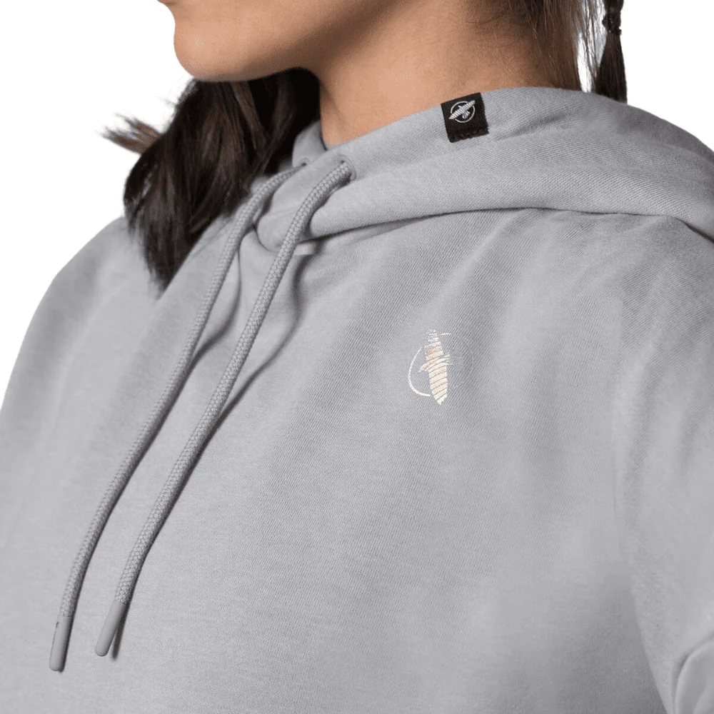 Hayabusa Womens Cozy Fleece Cropped Hoodie Heather Grey - Image 3