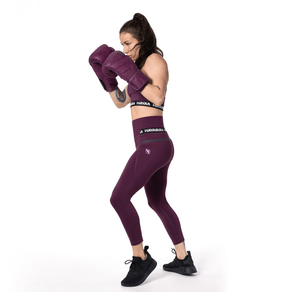 Hayabusa Womens High Rise 3/4 Leggings Wine - Image 5