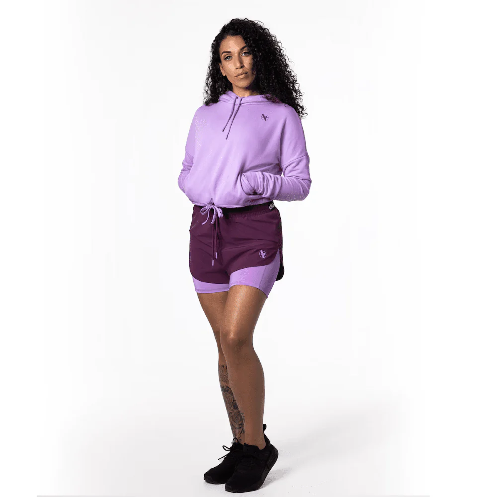 Hayabusa Womens Mid Rise Layered Shorts Wine - Image 5