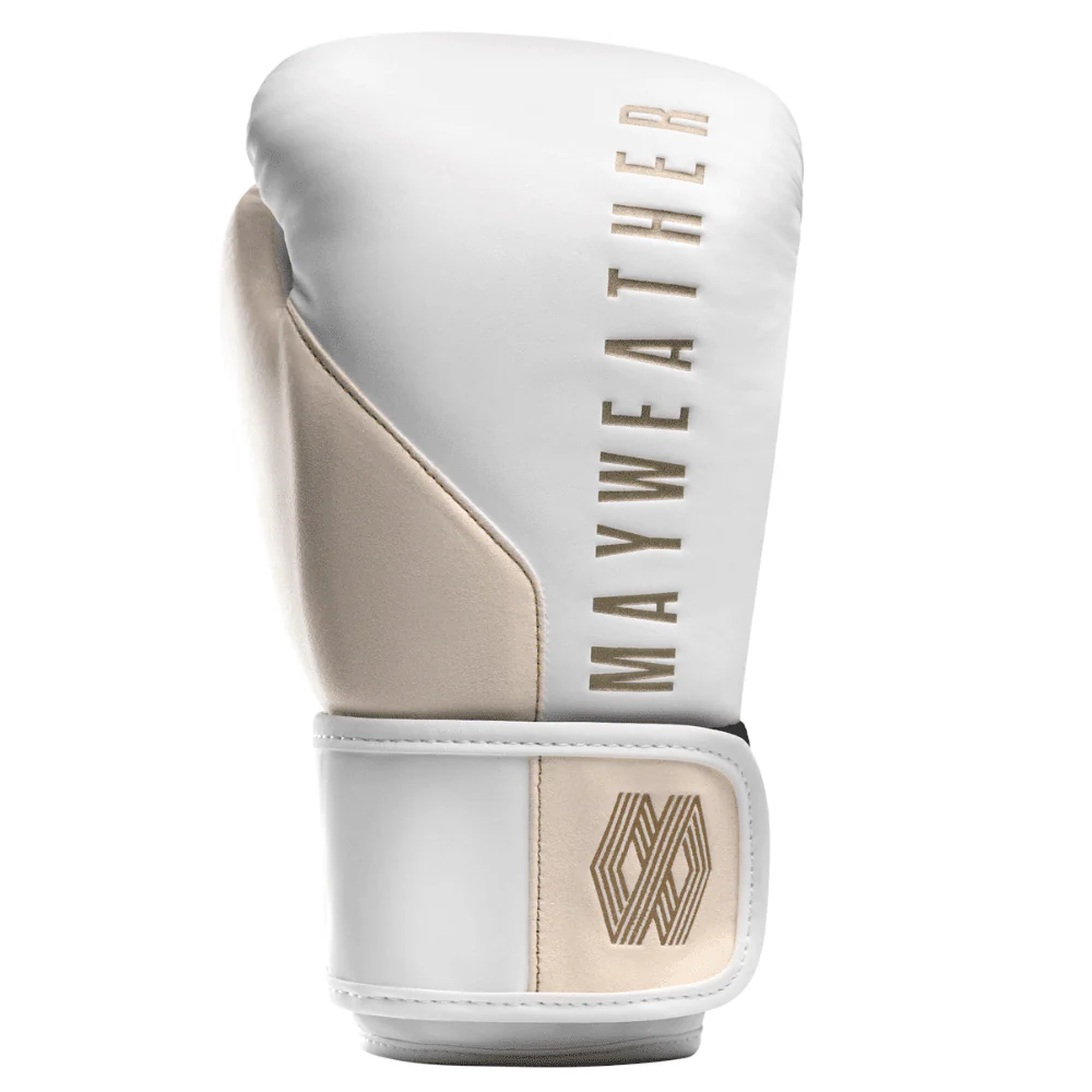 Hayabusa x Mayweather Champ Boxing Gloves White/Gold - Image 2