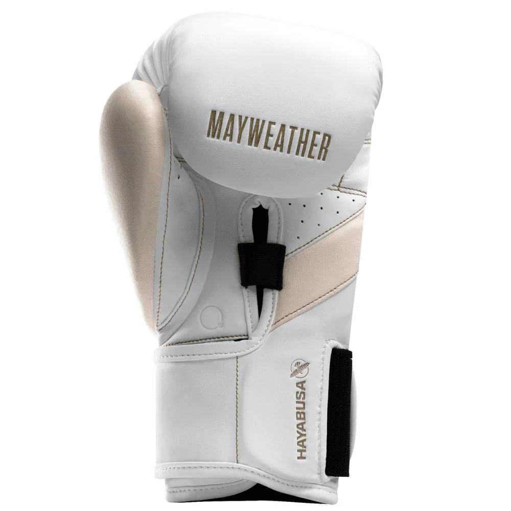 Hayabusa x Mayweather Champ Boxing Gloves White/Gold - Image 3