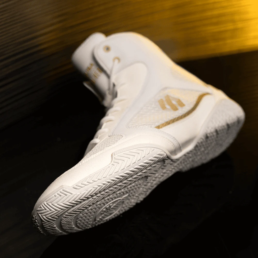 Hayabusa x Mayweather Champ Boxing Shoes White/Gold - Image 6