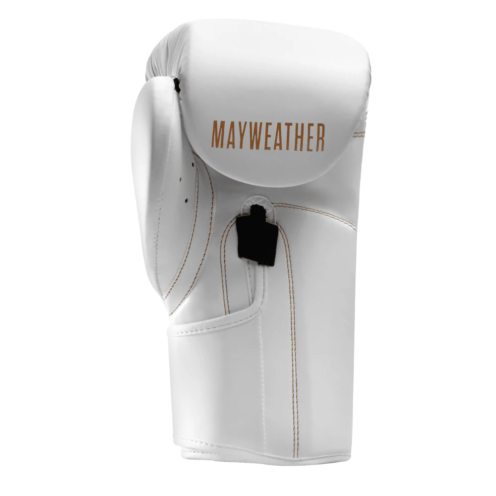 Hayabusa x Mayweather Core Boxing Gloves White/Gold - Image 3