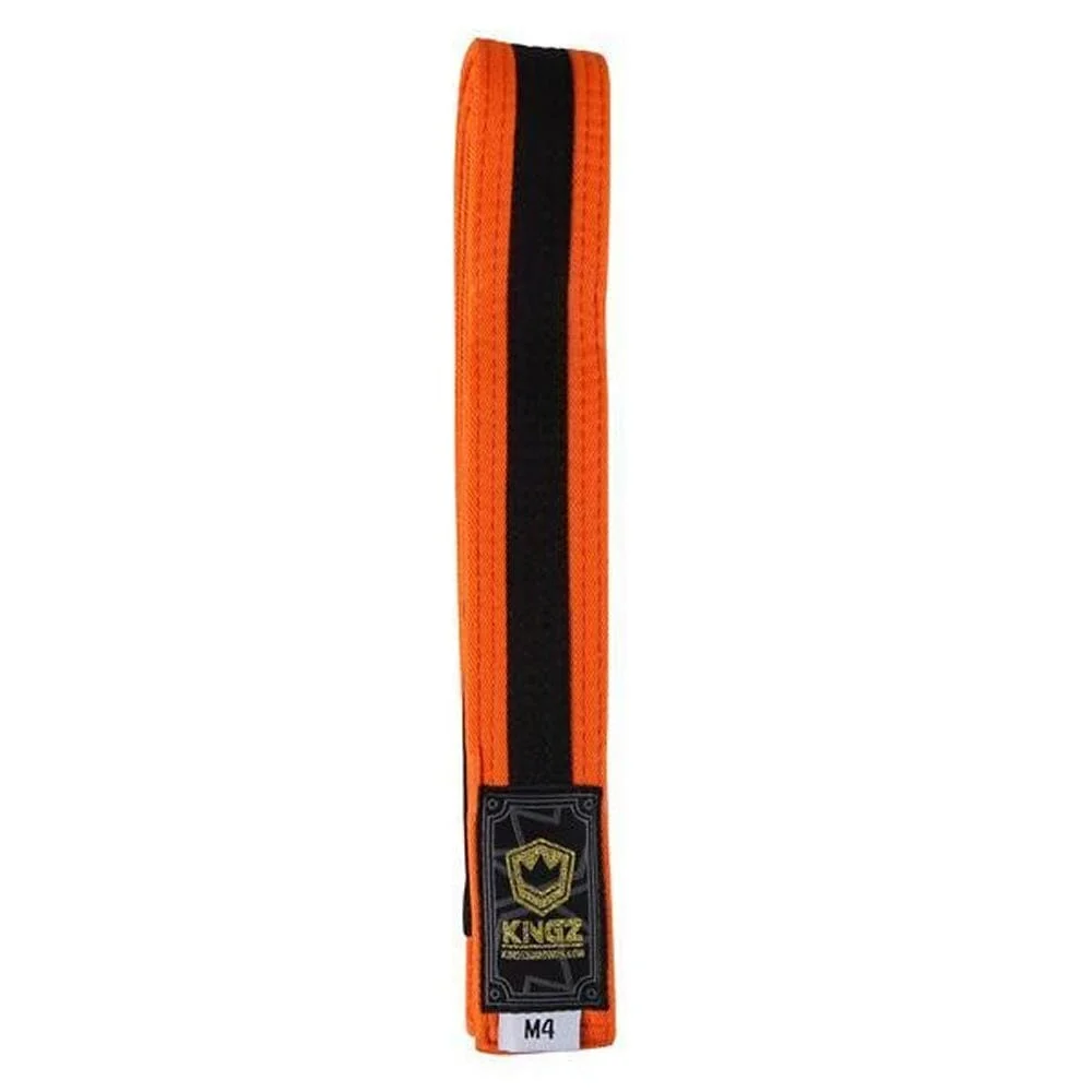 Kingz Kids Belts With Black Stripe Orange