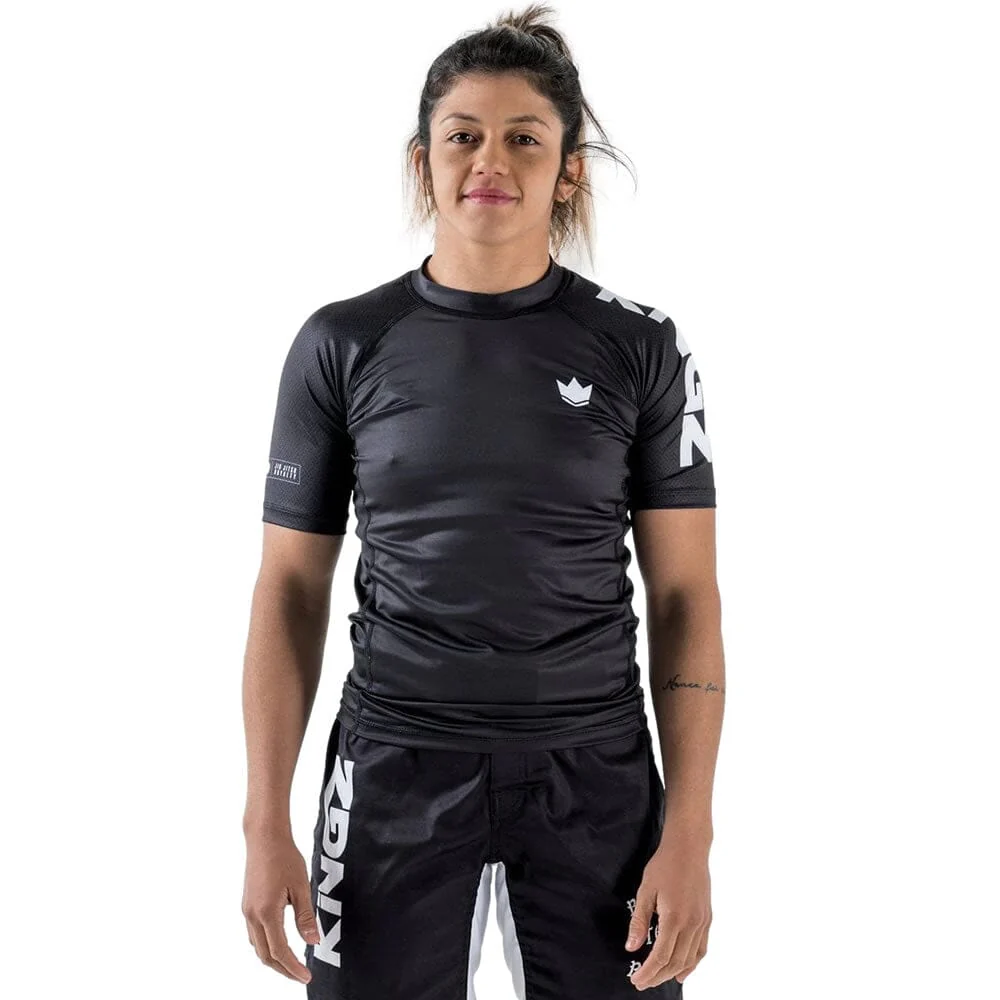 Kingz Performance Short Sleeve Ranked Rashguard Brown - Image 3