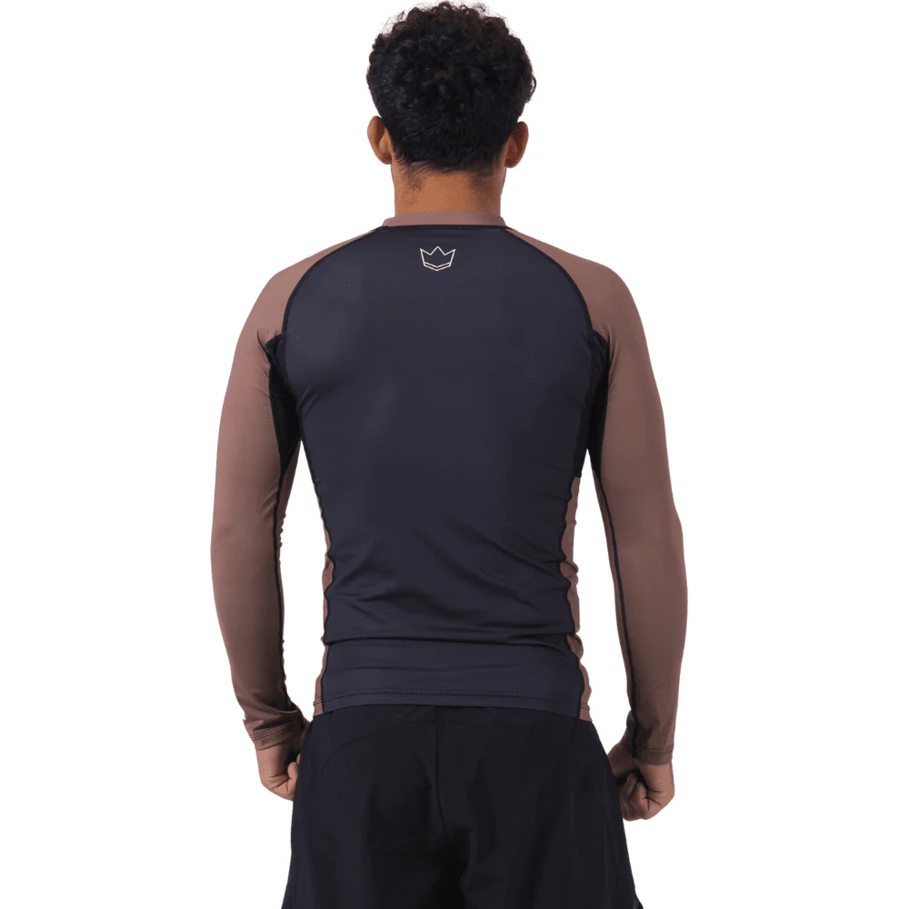 Kingz Ranked Performance V2 Long Sleeve Rashguard Brown - Image 2
