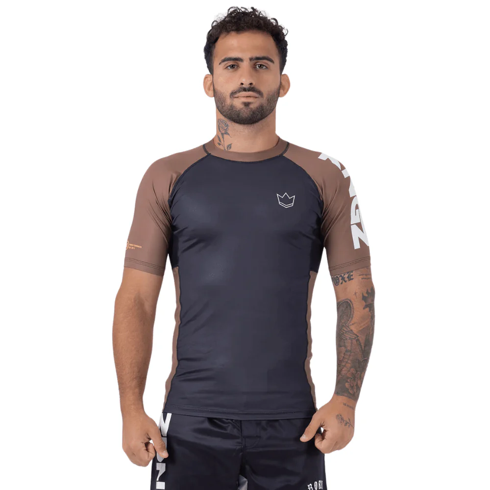 Kingz Ranked Performance V2 Short Sleeve Rashguard Brown