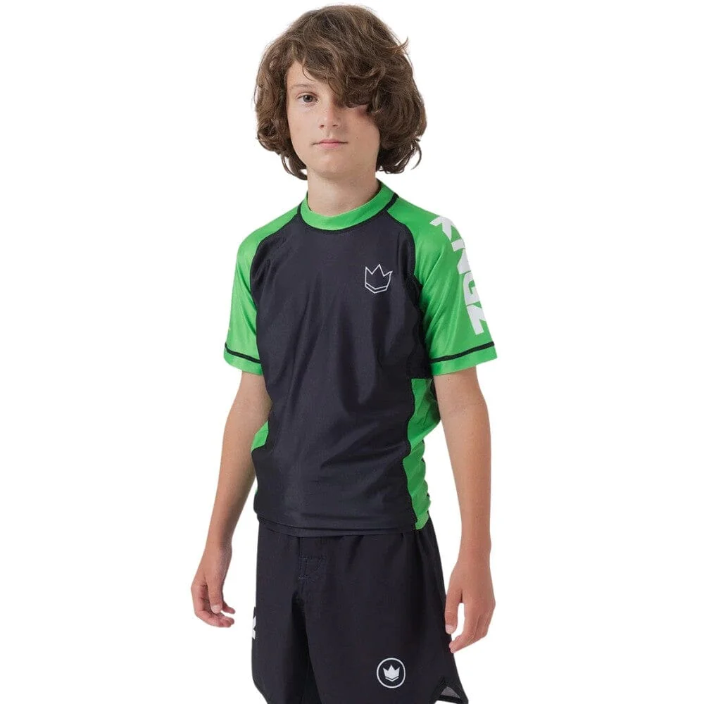 Kingz Ranked V2 Youth Short Sleeve Rashguard Green - Image 3