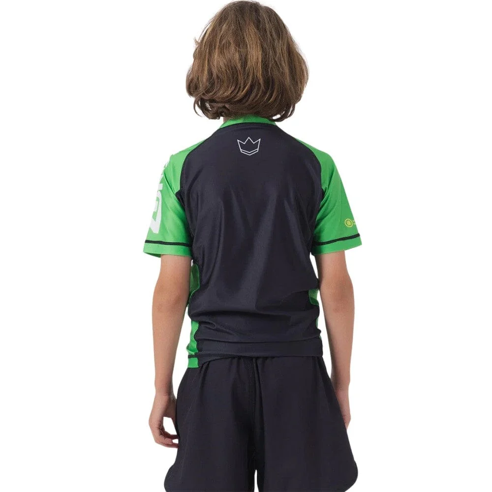 Kingz Ranked V2 Youth Short Sleeve Rashguard Green - Image 4