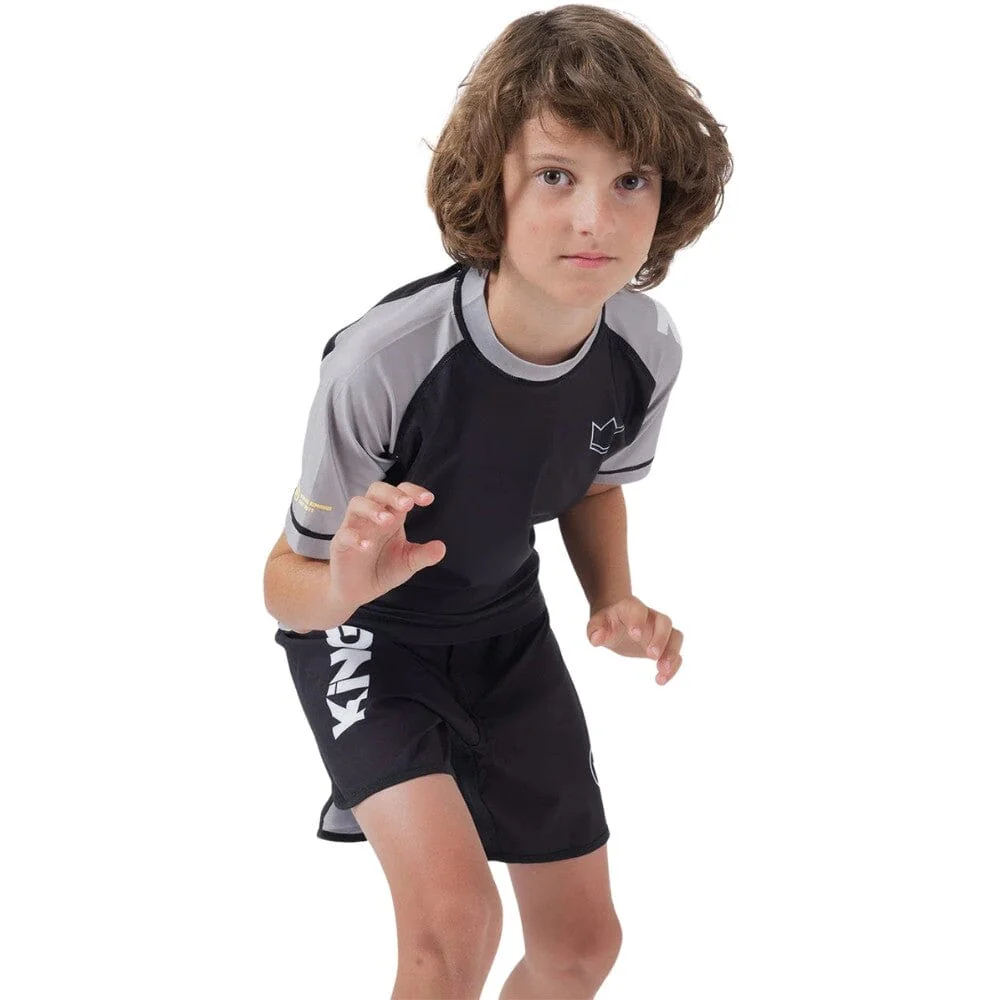 Kingz Ranked V2 Youth Short Sleeve Rashguard Grey - Image 4