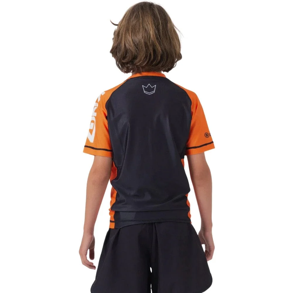Kingz Ranked V2 Youth Short Sleeve Rashguard Orange - Image 4