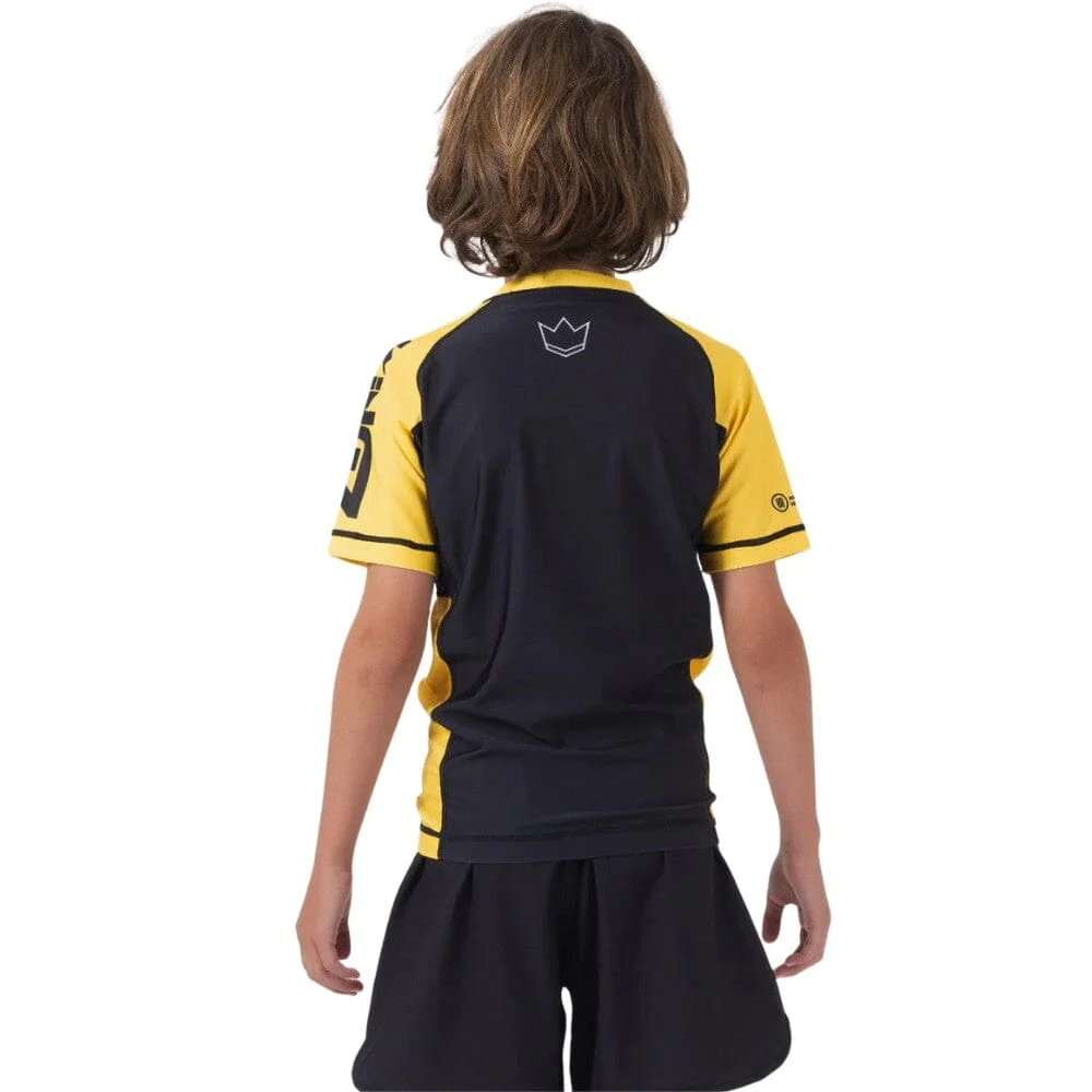 Kingz Ranked V2 Youth Short Sleeve Rashguard Yellow - Image 3