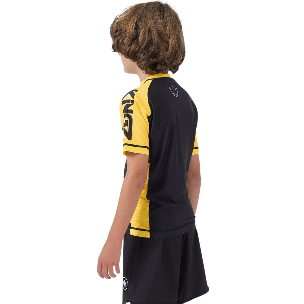 Kingz Ranked V2 Youth Short Sleeve Rashguard Yellow - Image 4