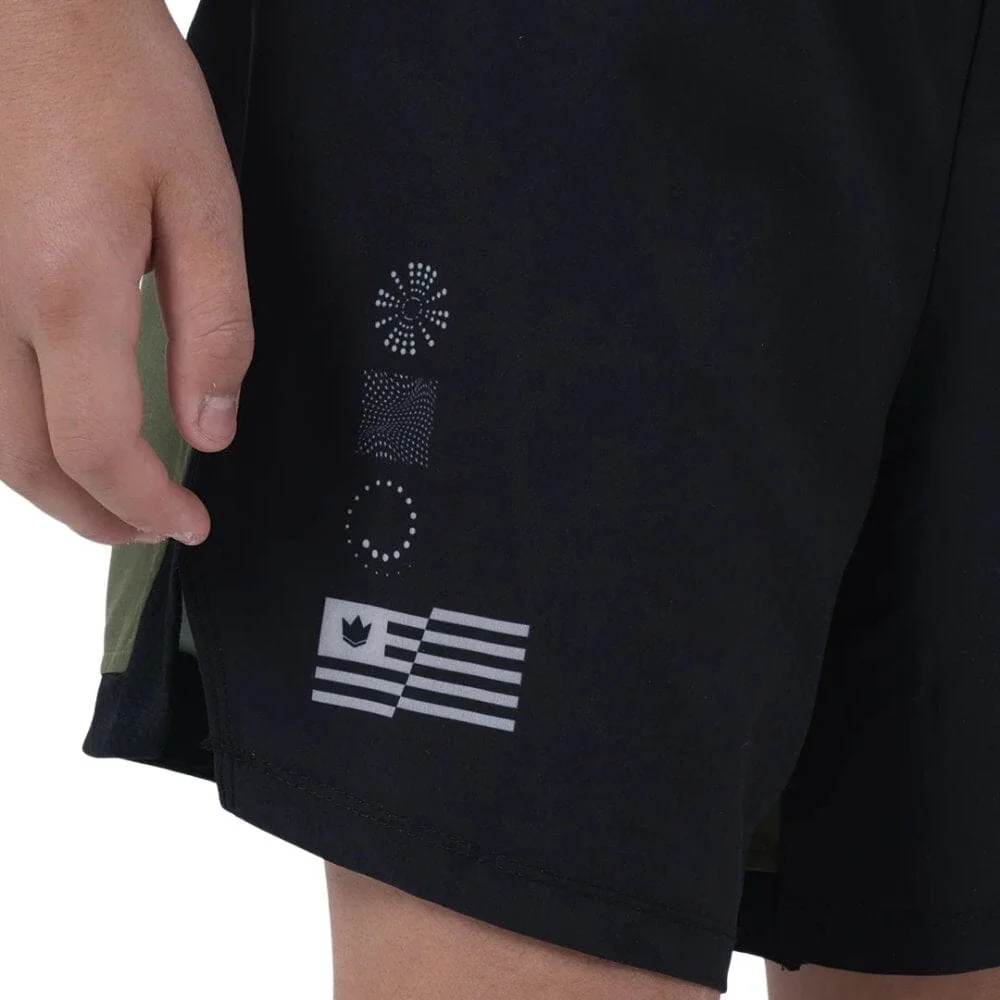Kingz Trooper Youth Hybrid Shorts Military Green - Image 5