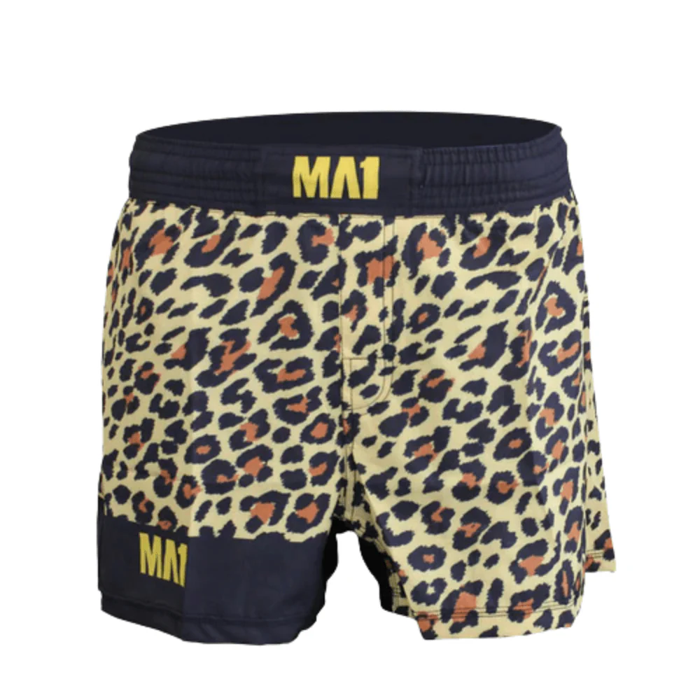 MA1 Craig Jones Gold Leopard High Cut MMA Shorts