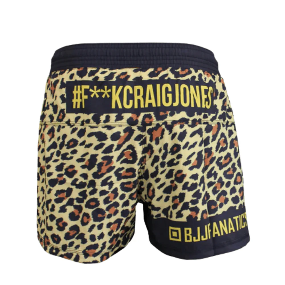 MA1 Craig Jones Gold Leopard High Cut MMA Shorts - Image 3