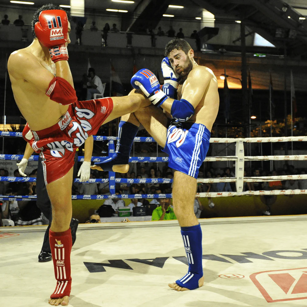 Nationman Muay Thai Elbow Pads Blue - Image 3