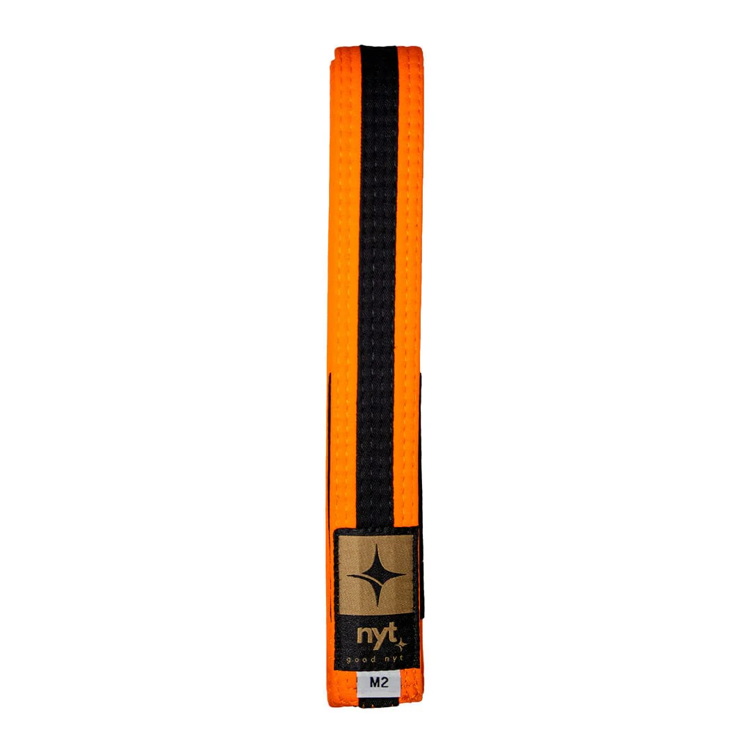 NYT Youth BJJ Gi Belt With Black Stripe Orange