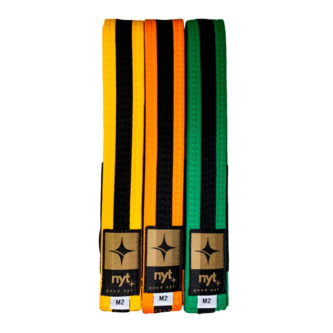 NYT Youth BJJ Gi Belt With Black Stripe Orange - Image 3