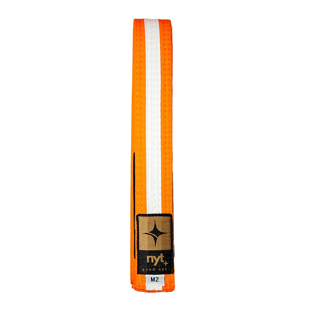 NYT Youth BJJ Gi Belt With White Stripe Orange