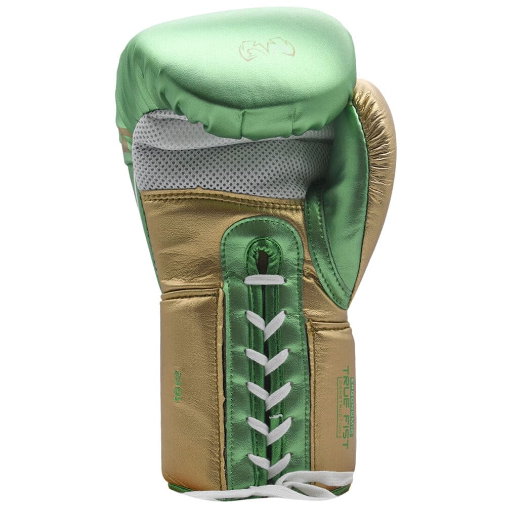 Rival RS100 Small-Fit Professional Sparring Gloves Green/Gold - Image 3