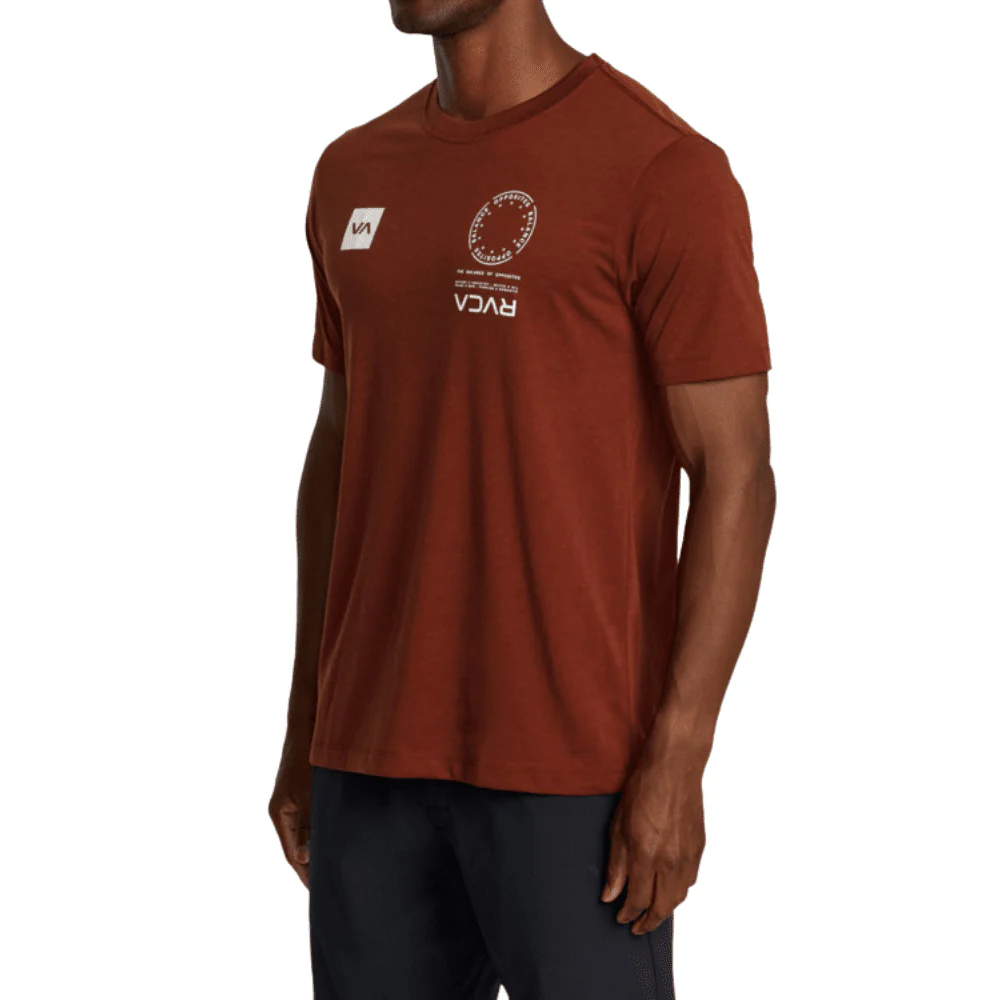 RVCA VA Mark Short Sleeve T-Shirt Brick Red - Image 2