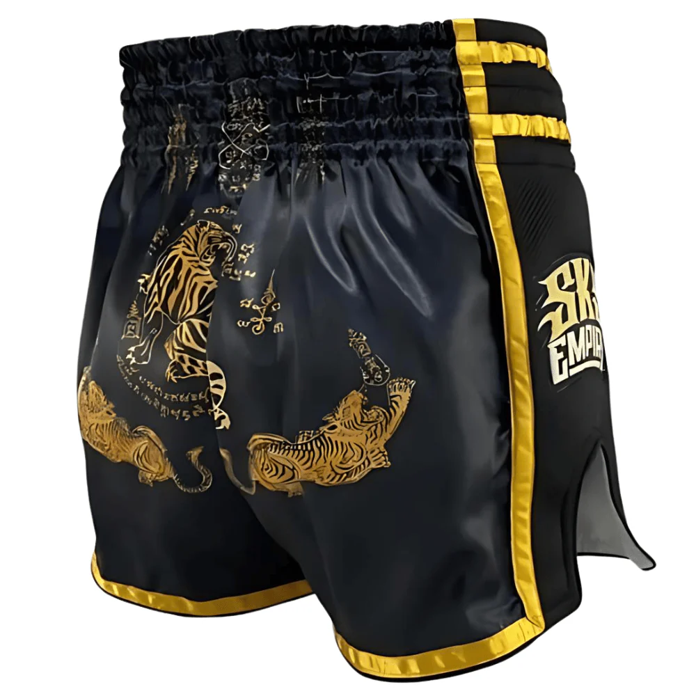 SKS Black Sakyant Muay Thai Shorts - Image 3