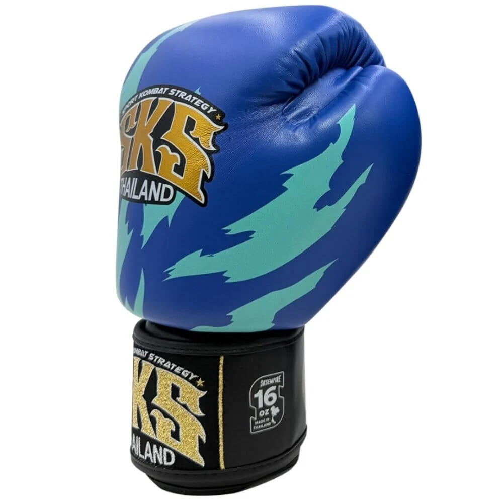 SKS Claw Muay Thai Gloves Blue - Image 2