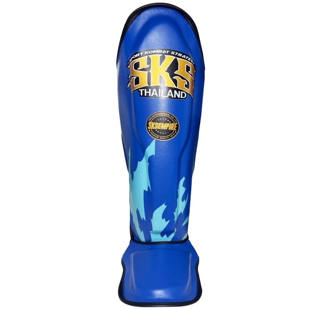 SKS Claw Muay Thai Shin Guards Blue - Image 3