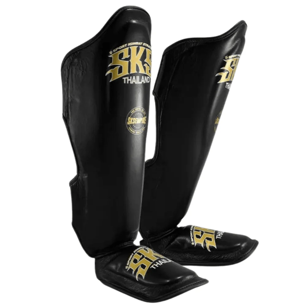 SKS Muay Thai Shin Guards Black - Image 2