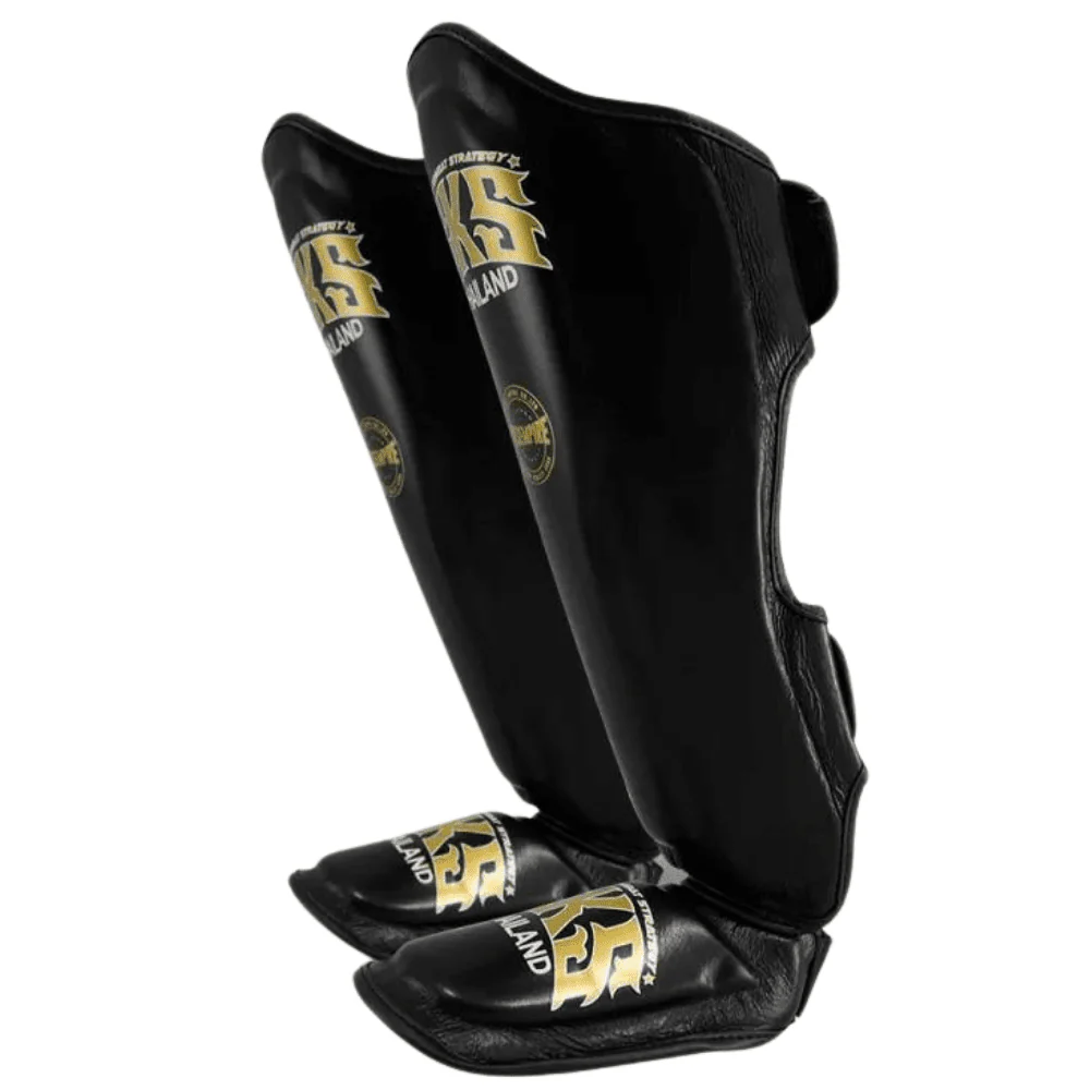 SKS Muay Thai Shin Guards Black - Image 3