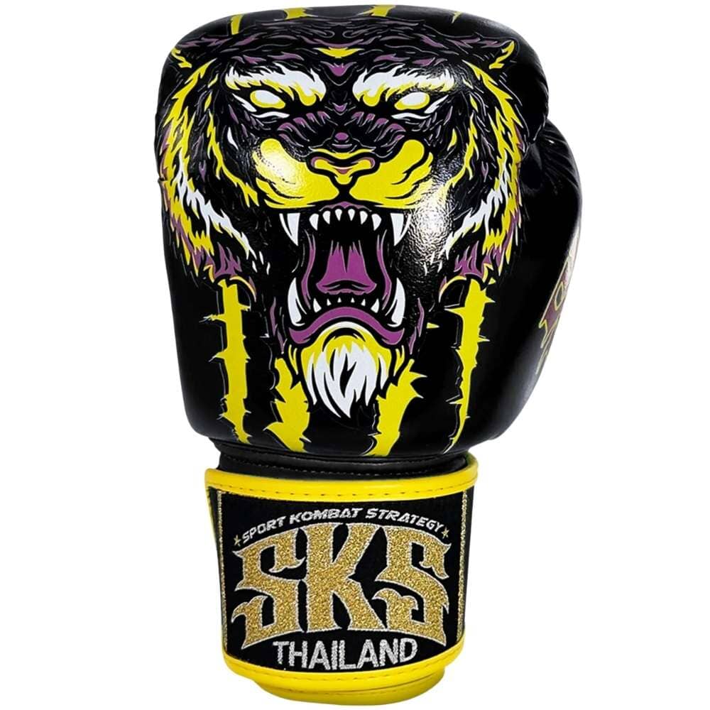 SKS Tiger Muay Thai Gloves Black - Image 3